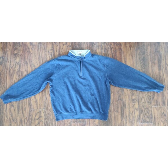 Peter Millar Sweater Mens Large Blue Crown Comfort 1/4 Zip Pullover - Picture 1 of 9